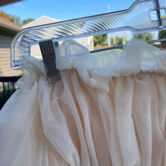 Peach flowy mesh babydoll dress with ruffles - Picture 8 of 9